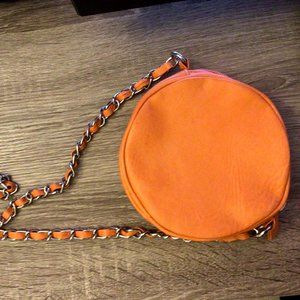 orange round hand bag